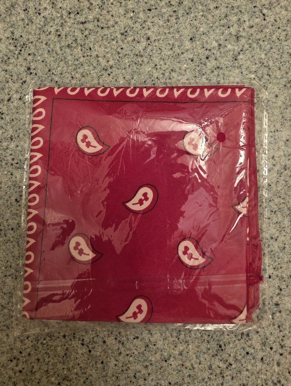 Reddish/Fushia Bandana Scarf with Paisley Motif